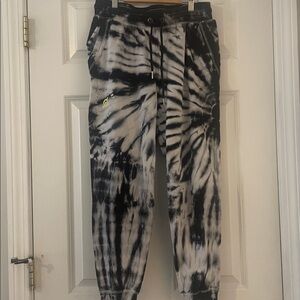 Peloton Ultimate Jogger Black and White Tie Dye Size M